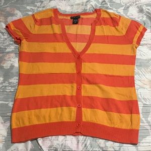 New York and Company orange and coral striped top